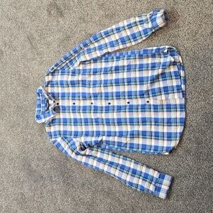Madewell Women Button Down Cotton Plaid long sleeve shirt sz M